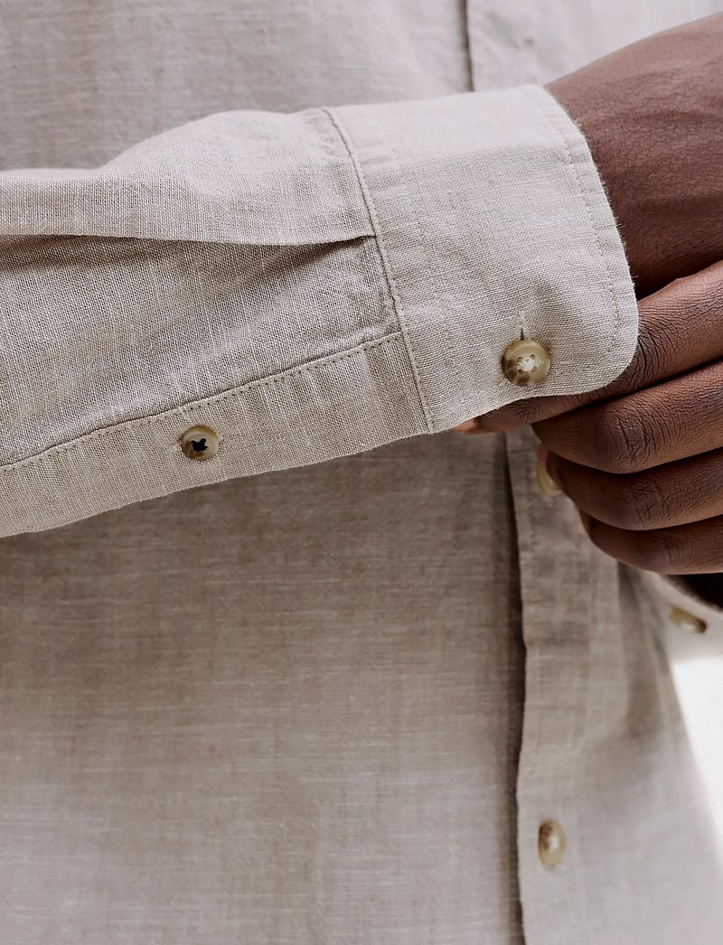 Jack & Jones - JJESUMMER LINEN BLEND SHIRT L/S SN - linneskjortor - string - 5