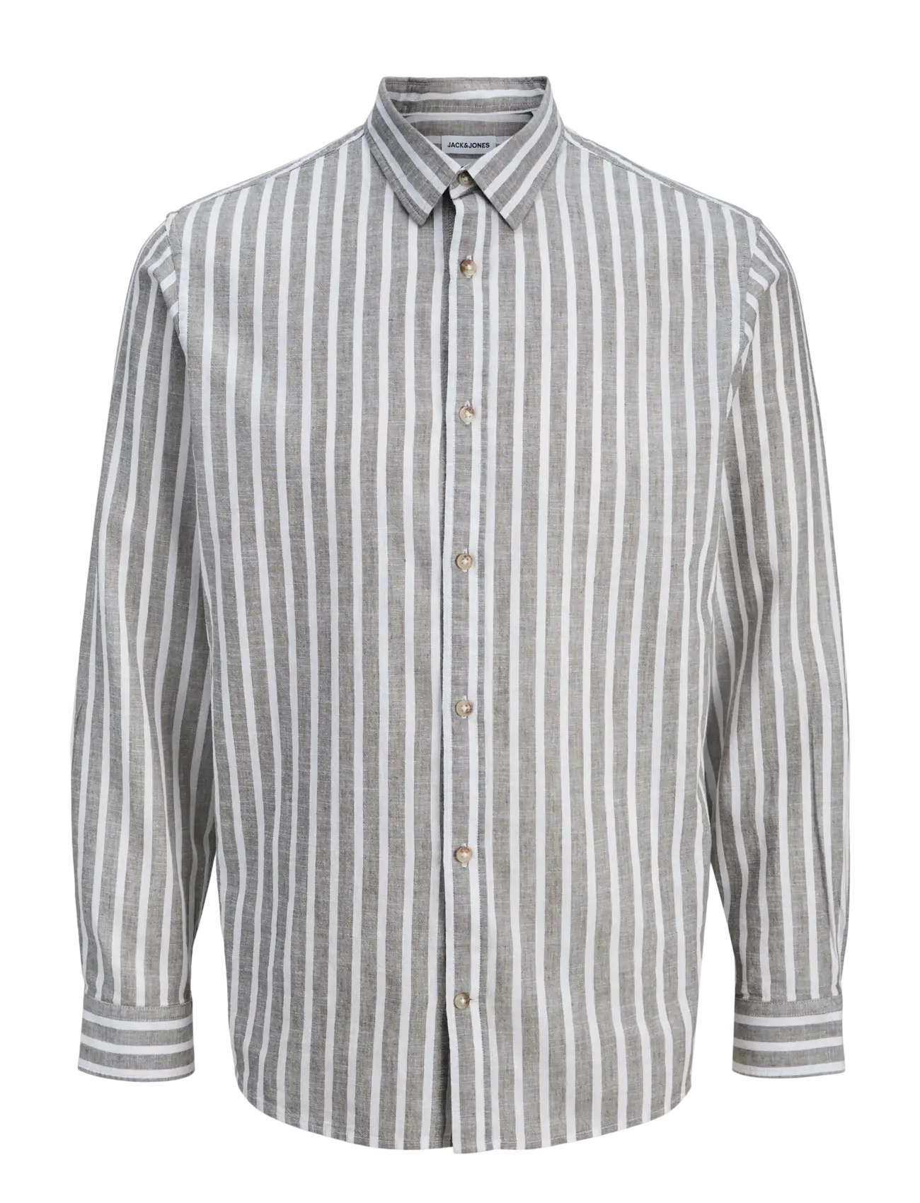 Jack & Jones JJESUMMER LINEN BLEND SHIRT L/S SN - Särgid - VETIVER / grey