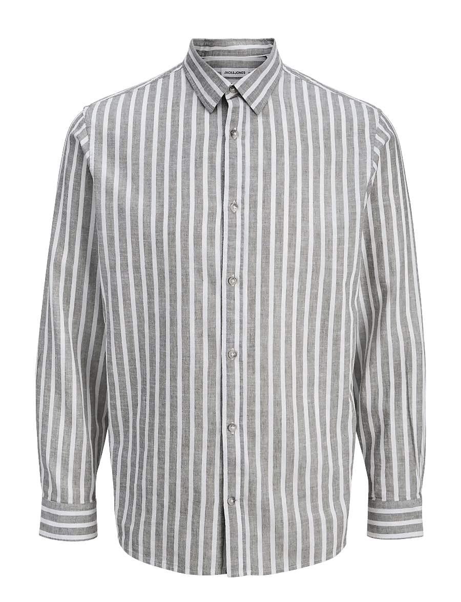 Jack & Jones - JJESUMMER LINEN BLEND SHIRT L/S SN - leinenhemden - vetiver - 1