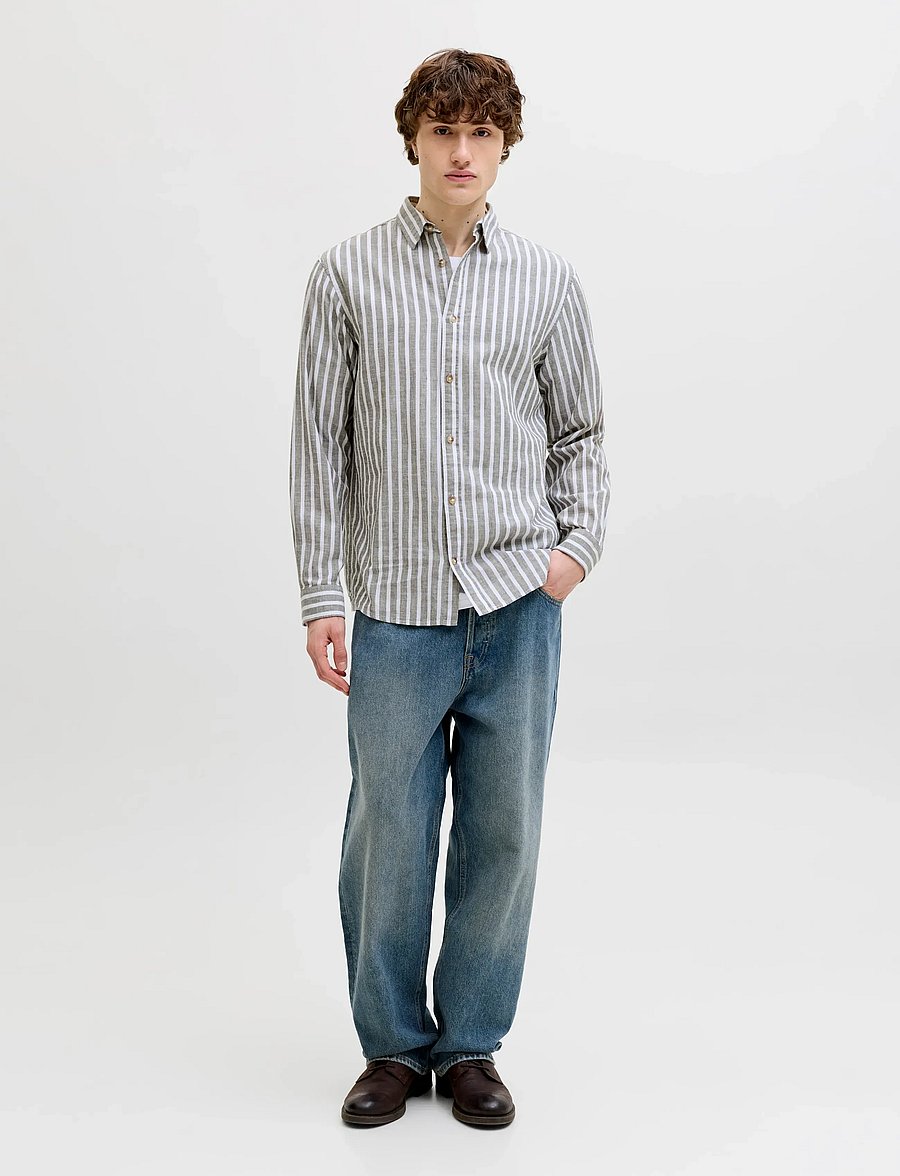 Jack & Jones - JJESUMMER LINEN BLEND SHIRT L/S SN - leinenhemden - vetiver - 3