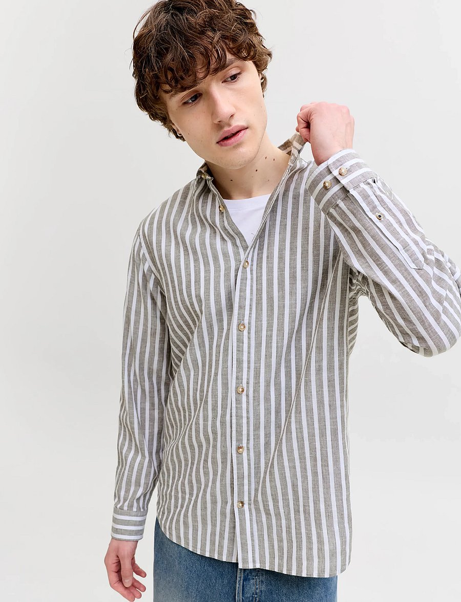 Jack & Jones - JJESUMMER LINEN BLEND SHIRT L/S SN - leinenhemden - vetiver - 5