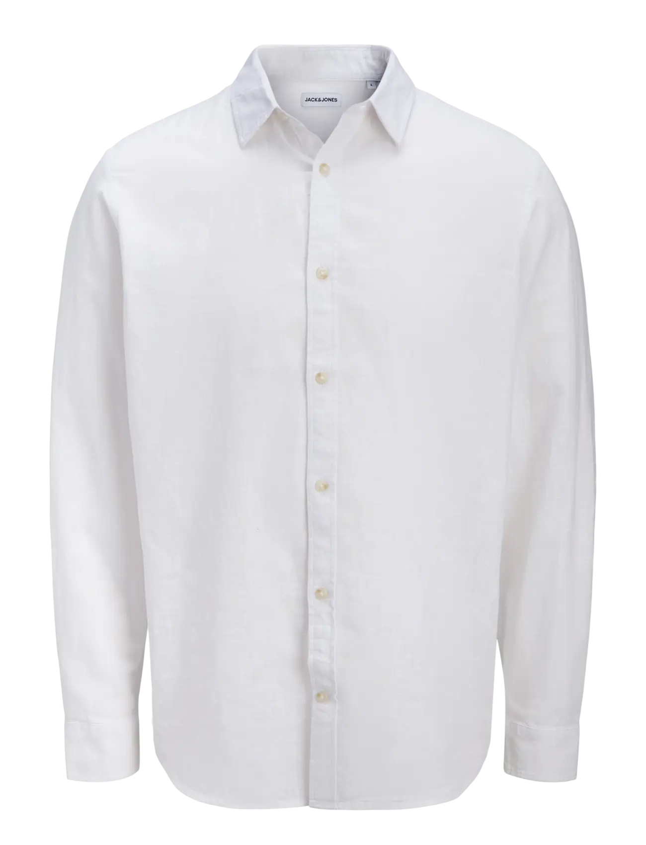 Jack & Jones JJESUMMER LINEN BLEND SHIRT L/S SN - Jack & Jones - WHITE / white