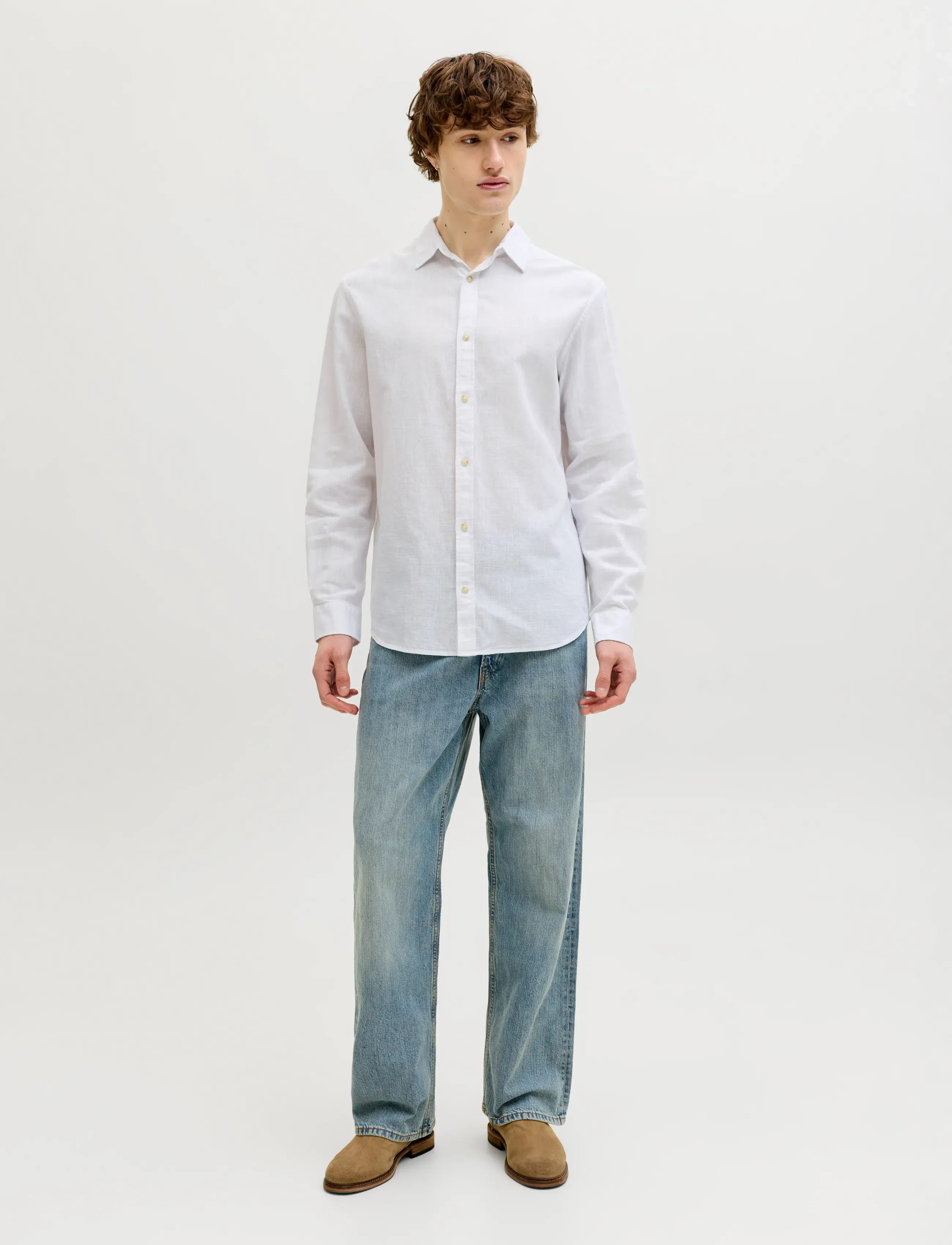 Jack & Jones - JJESUMMER LINEN BLEND SHIRT L/S SN - linen shirts - white - 3
