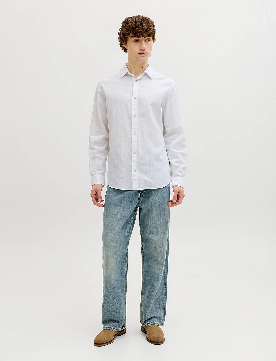 Jack & Jones - JJESUMMER LINEN BLEND SHIRT L/S SN - leinenhemden - white - 3