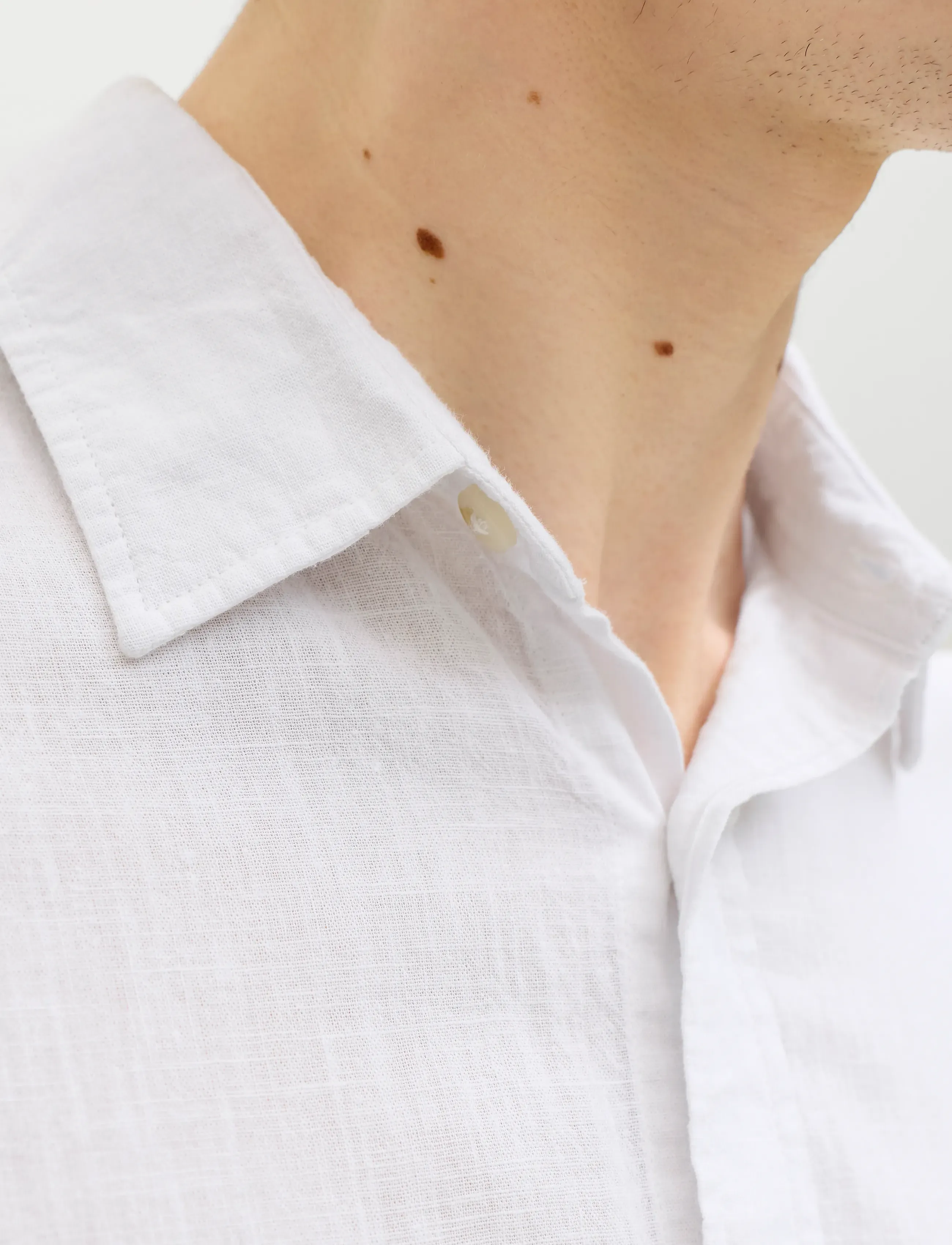 Jack & Jones - JJESUMMER LINEN BLEND SHIRT L/S SN - linen shirts - white - 4
