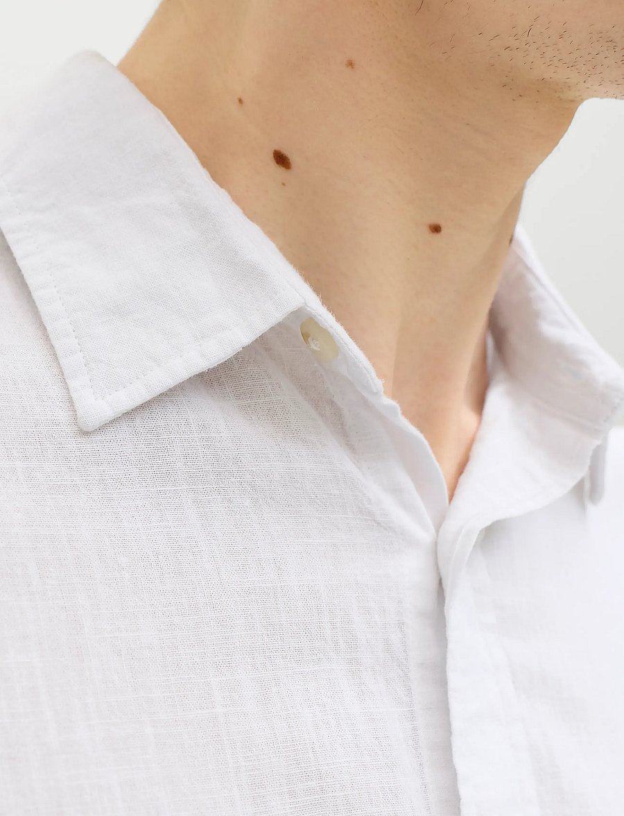 Jack & Jones - JJESUMMER LINEN BLEND SHIRT L/S SN - leinenhemden - white - 4