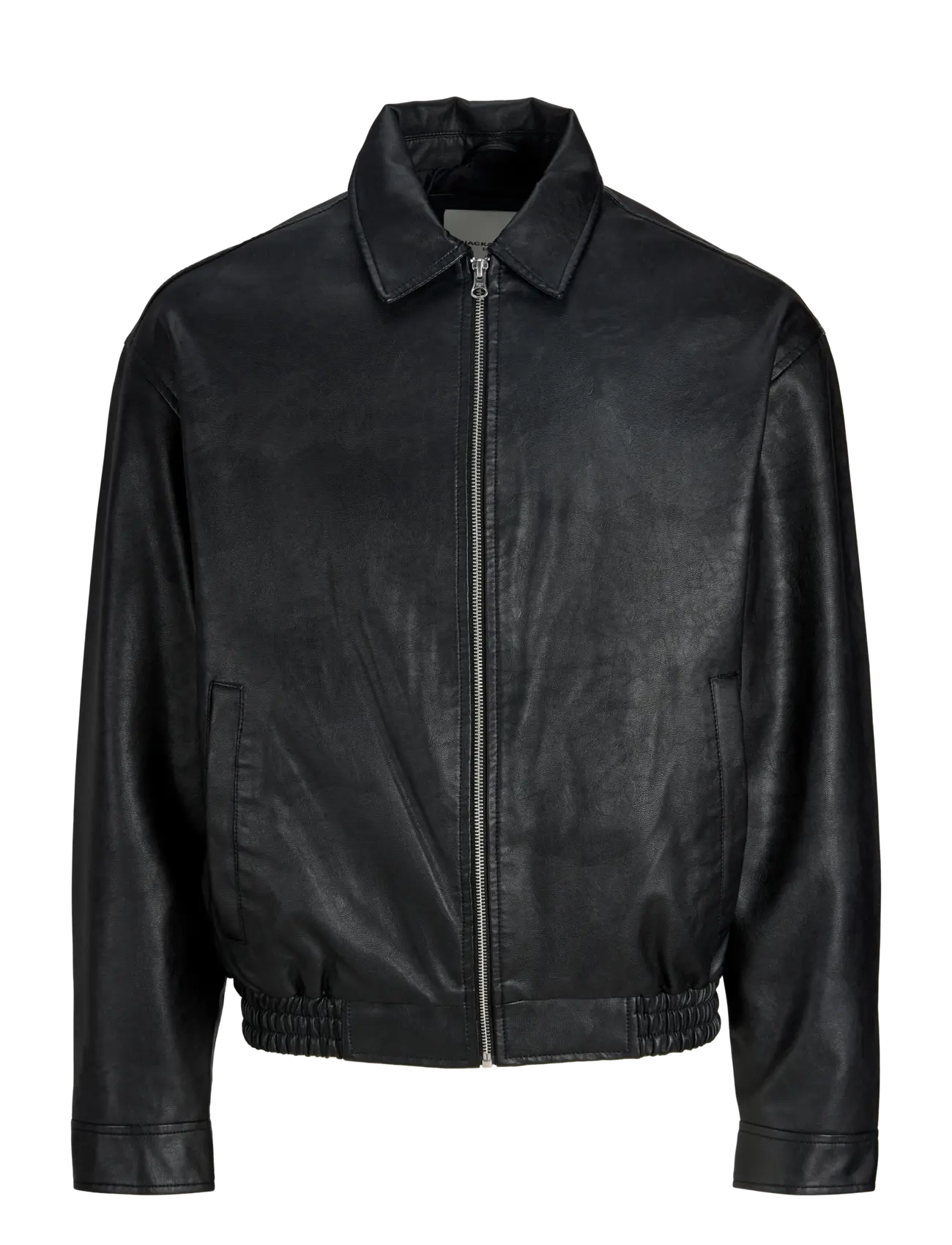 Jack & Jones JJLEON PU BOMBER - Jackor - BLACK / black