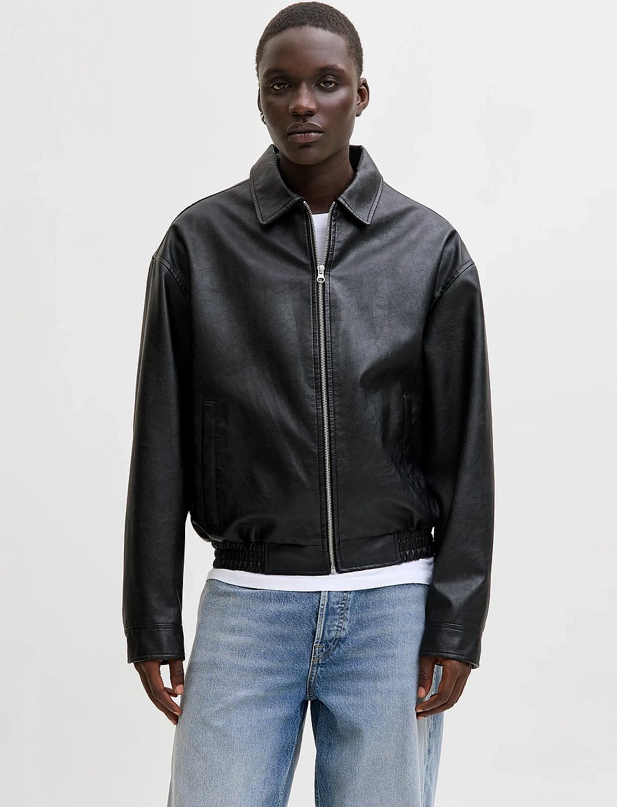 Jack & Jones - JJLEON PU BOMBER - forårsjakker - black - 0