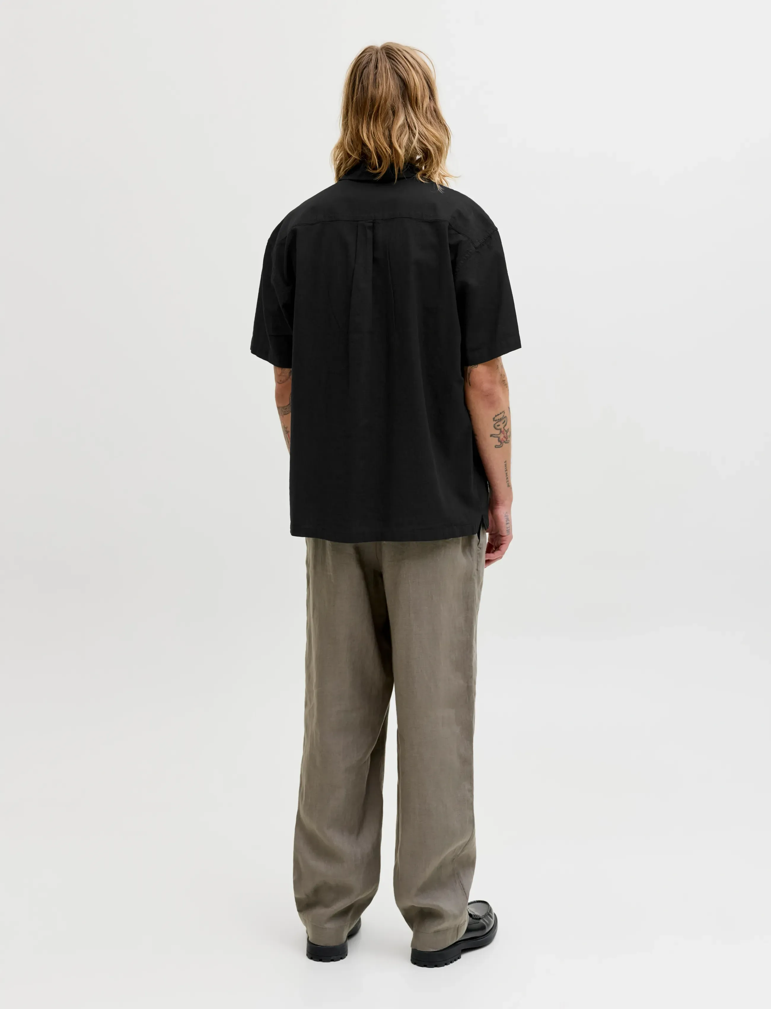 Jack & Jones - JJESUMMER LINEN BLEND RESORT SHIRT SS SN - leinenhemden - black - 2