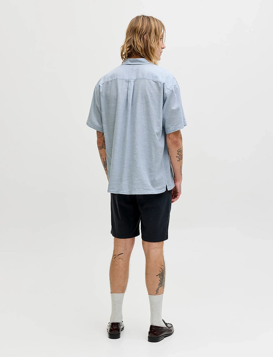 Jack & Jones - JJESUMMER LINEN BLEND RESORT SHIRT SS SN - linen shirts - celestial blue - 3