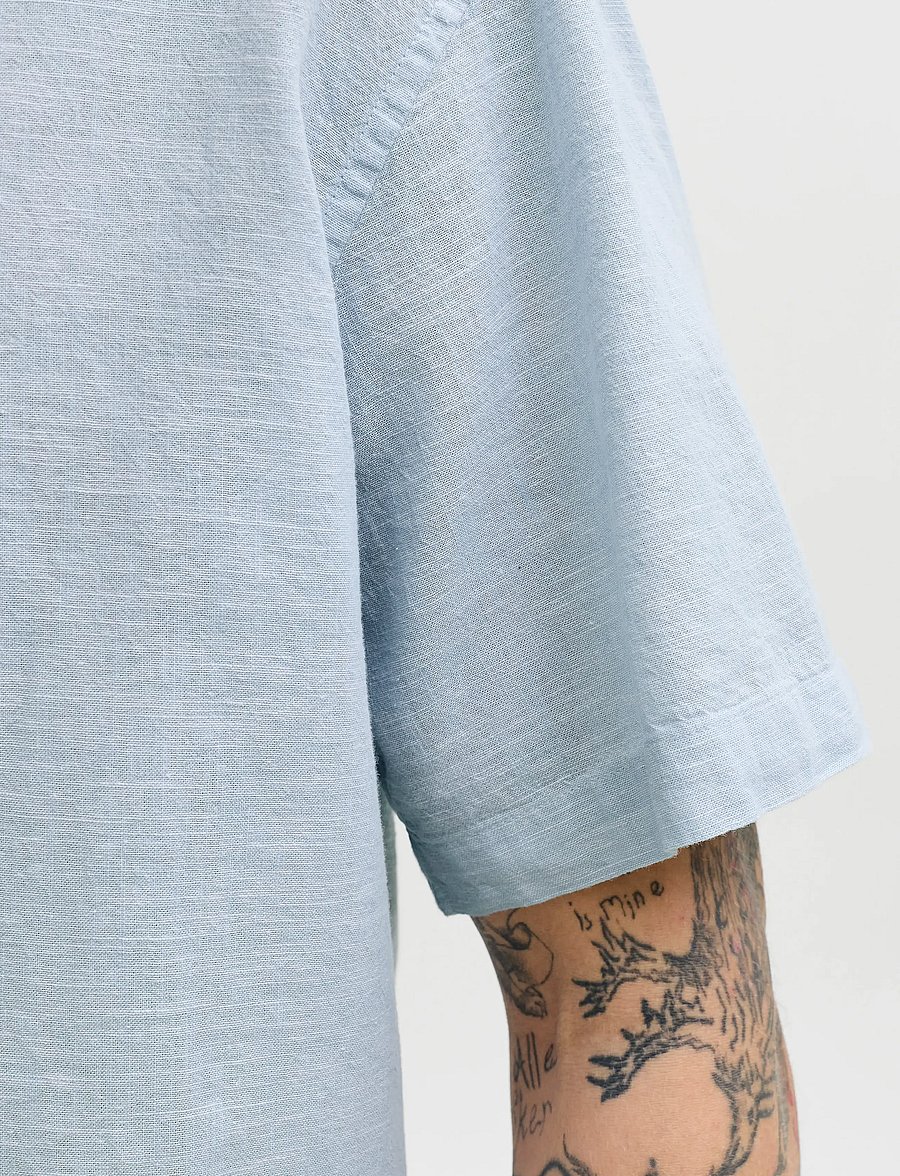 Jack & Jones - JJESUMMER LINEN BLEND RESORT SHIRT SS SN - linen shirts - celestial blue - 5
