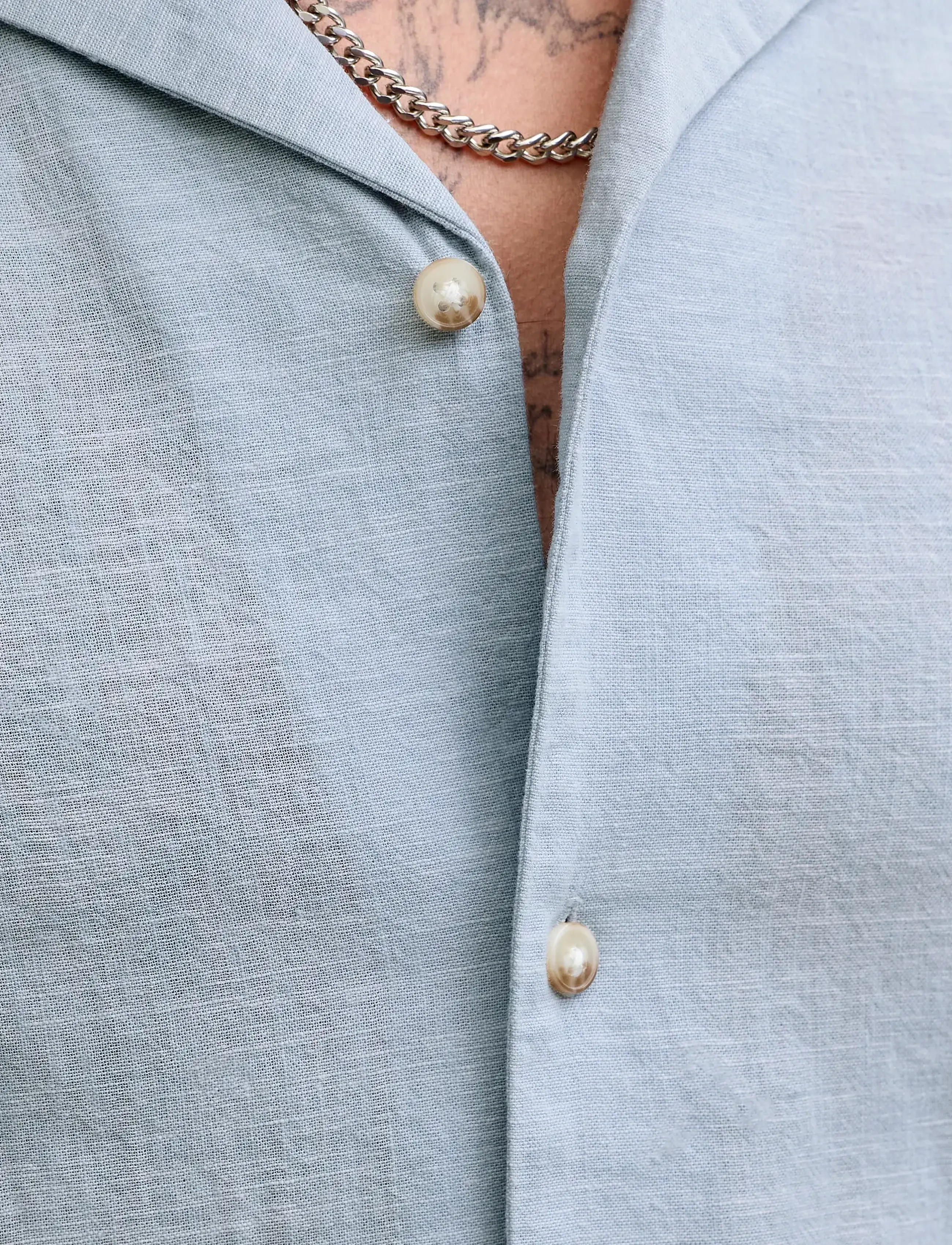 JACK & JONES Jjesummer Linen Blend Resort Shirt Ss Sn kortärmade skjortor herr – bild 8