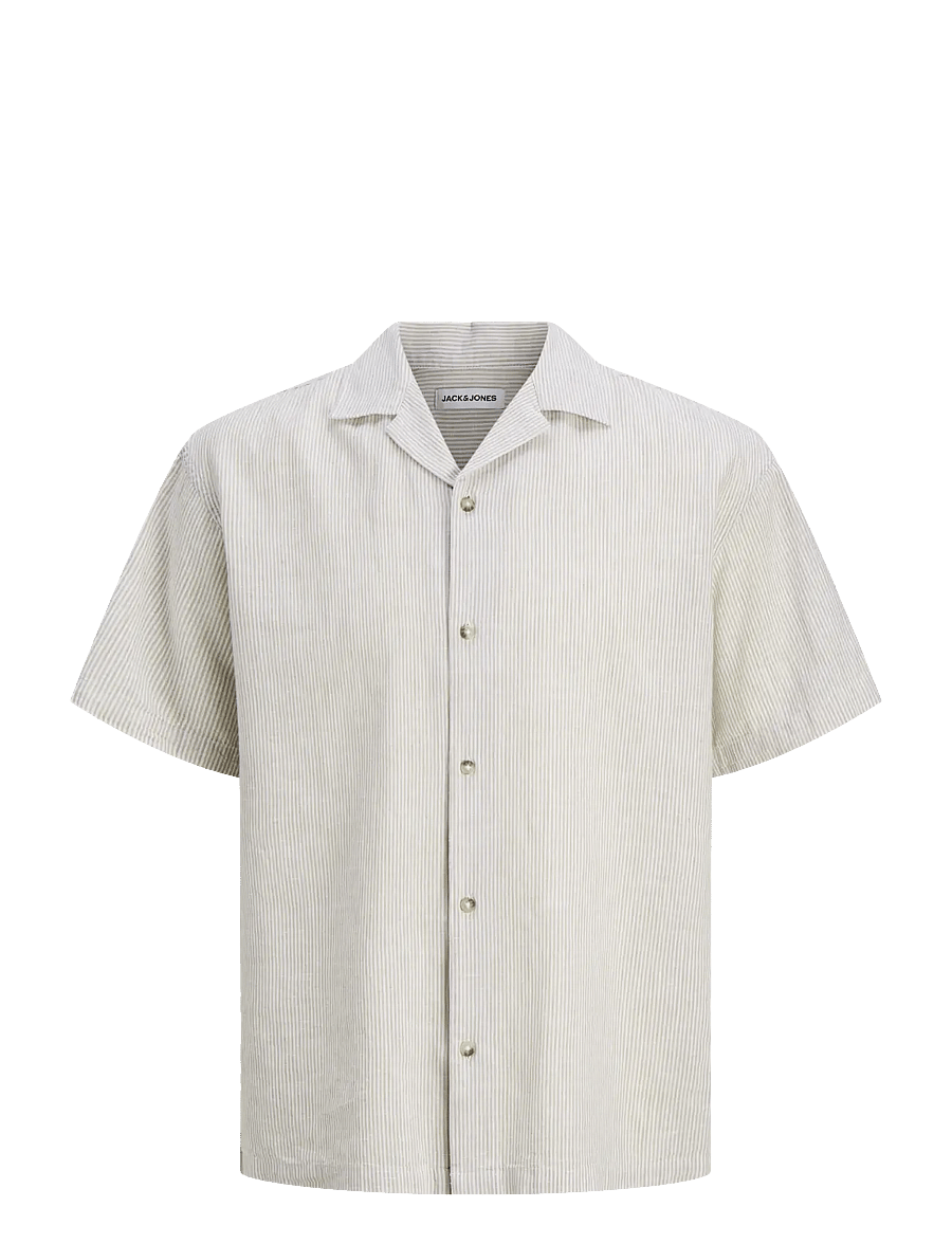 Jack & Jones - JJESUMMER LINEN BLEND RESORT SHIRT SS SN - linen shirts - crockery - 1