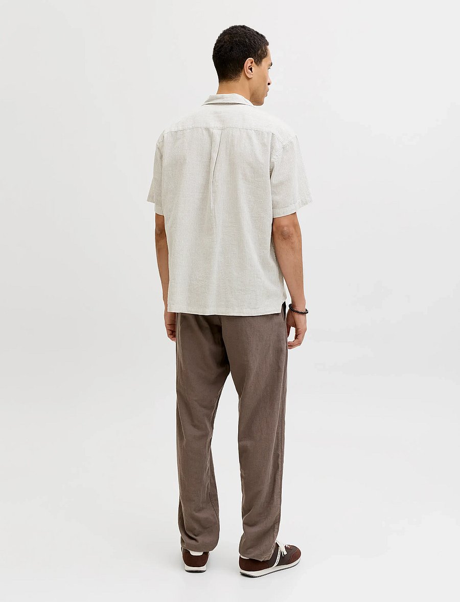 Jack & Jones - JJESUMMER LINEN BLEND RESORT SHIRT SS SN - linen shirts - crockery - 2