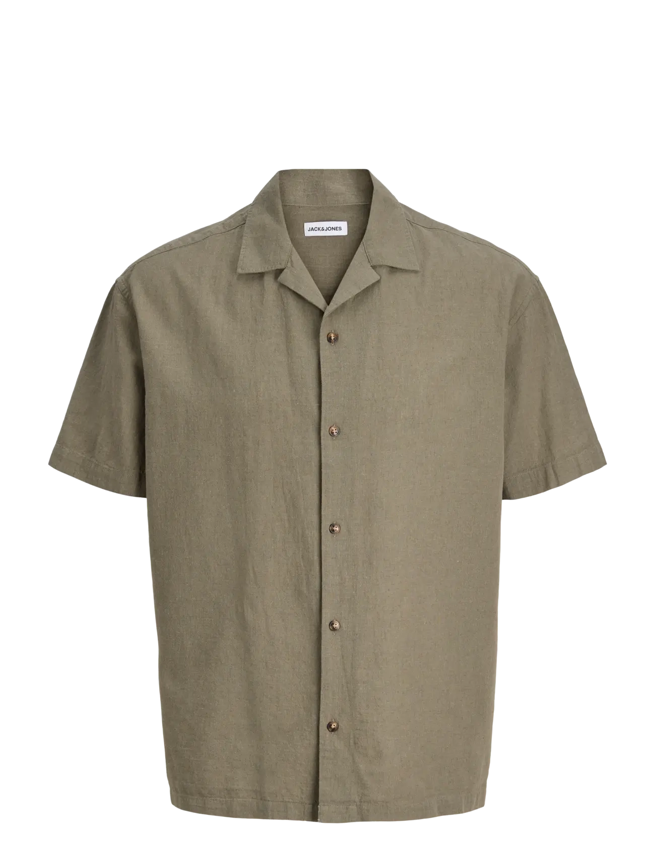 JACK & JONES Jjesummer Linen Blend Resort Shirt Ss Sn Khaki - S - Herren