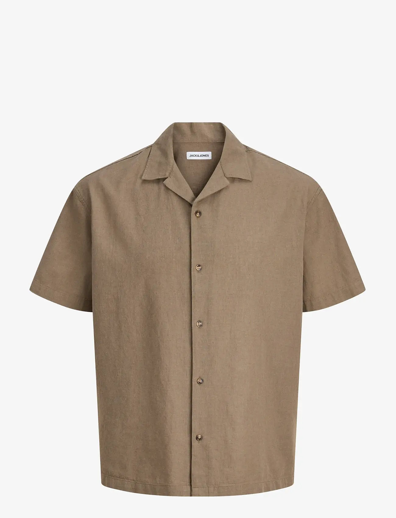 Jack & Jones - JJESUMMER LINEN BLEND RESORT SHIRT SS SN - hørskjorter - falcon - 1