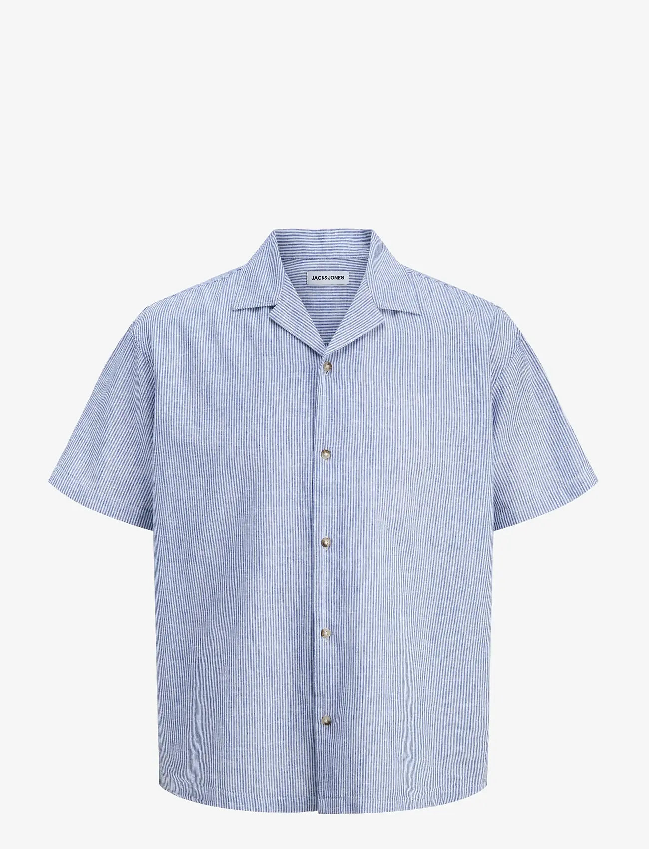 Jack & Jones - JJESUMMER LINEN BLEND RESORT SHIRT SS SN - hørskjorter - infinity - 1