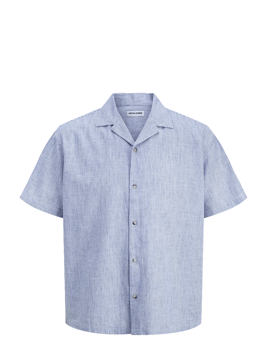 Jack & Jones - JJESUMMER LINEN BLEND RESORT SHIRT SS SN - linneskjortor - infinity - 1