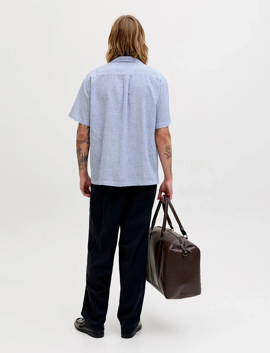 Jack & Jones - JJESUMMER LINEN BLEND RESORT SHIRT SS SN - linneskjortor - infinity - 2