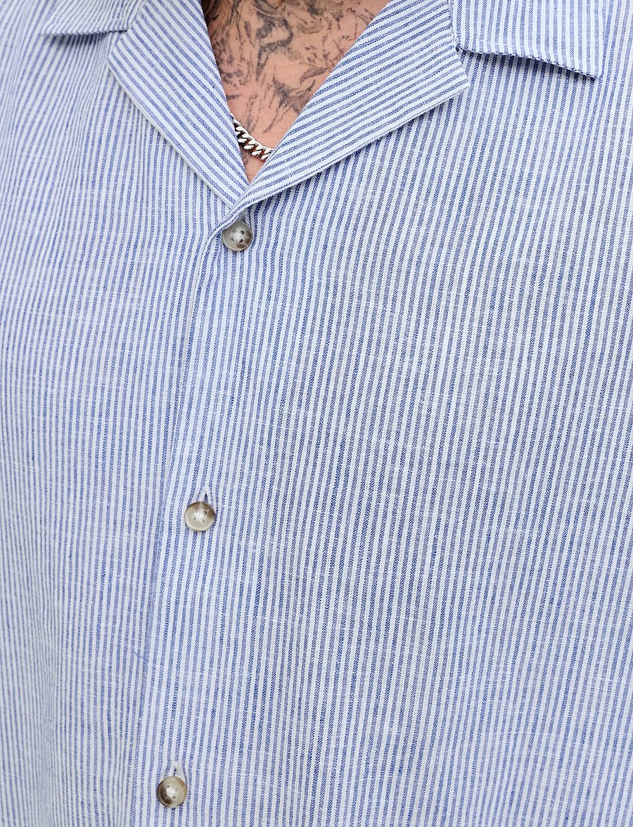 Jack & Jones - JJESUMMER LINEN BLEND RESORT SHIRT SS SN - linneskjortor - infinity - 4