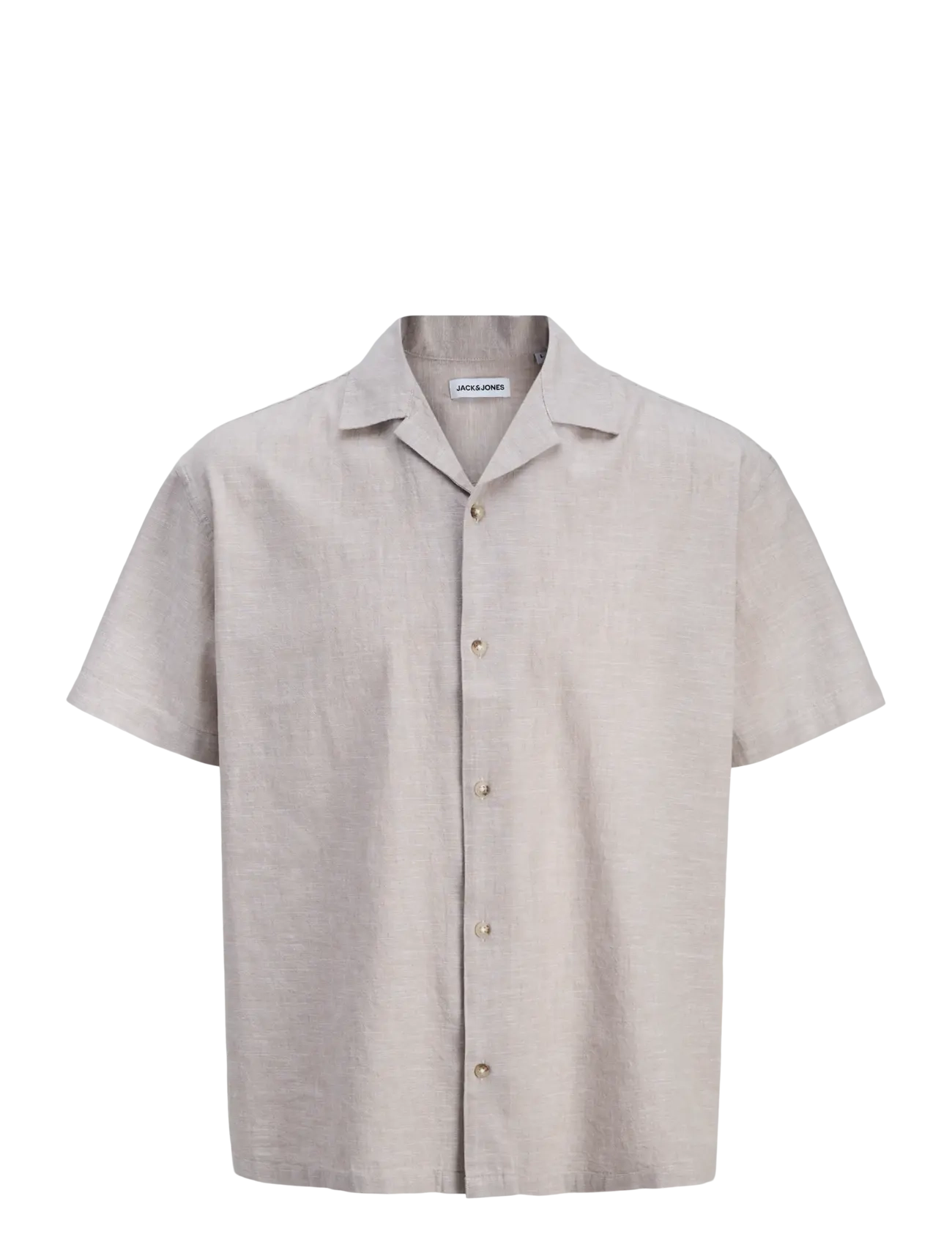 Jack & Jones JJESUMMER LINEN BLEND RESORT SHIRT SS SN - Pellavakauluspaidat - STRING / grey