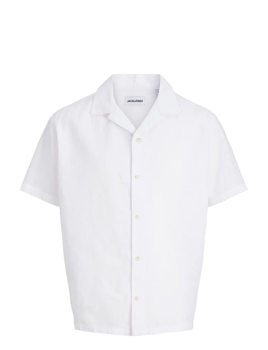 Jack & Jones - JJESUMMER LINEN BLEND RESORT SHIRT SS SN - leinenhemden - white - 1