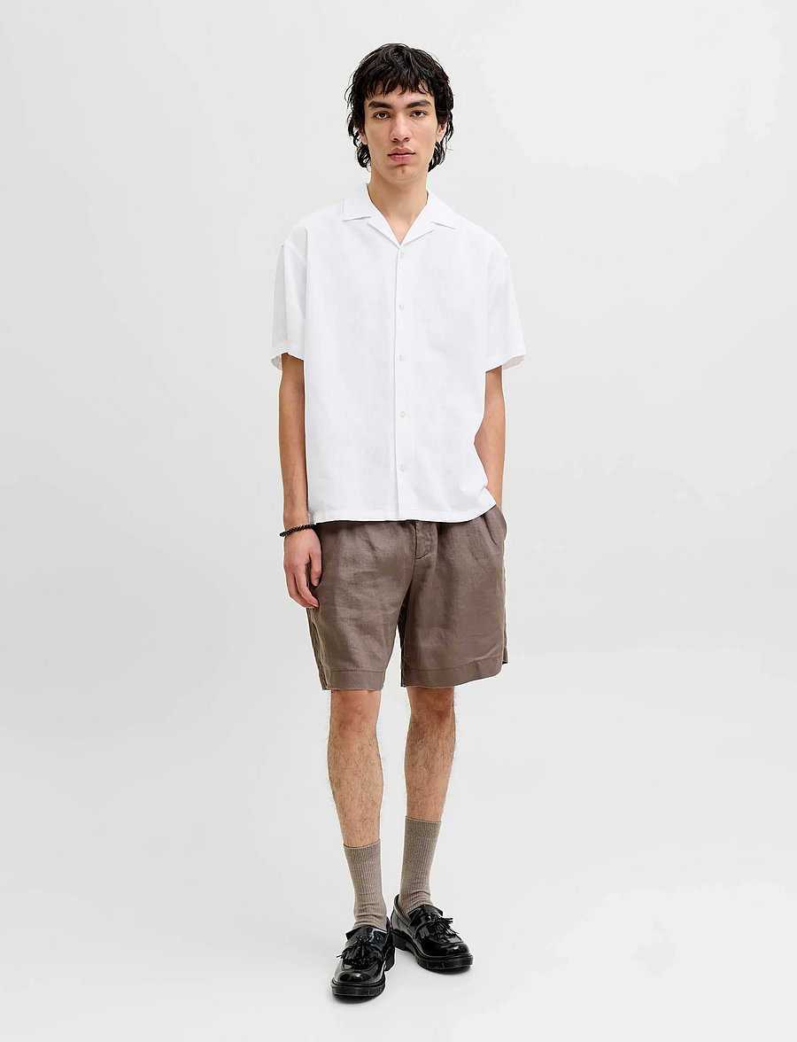 Jack & Jones - JJESUMMER LINEN BLEND RESORT SHIRT SS SN - leinenhemden - white - 3