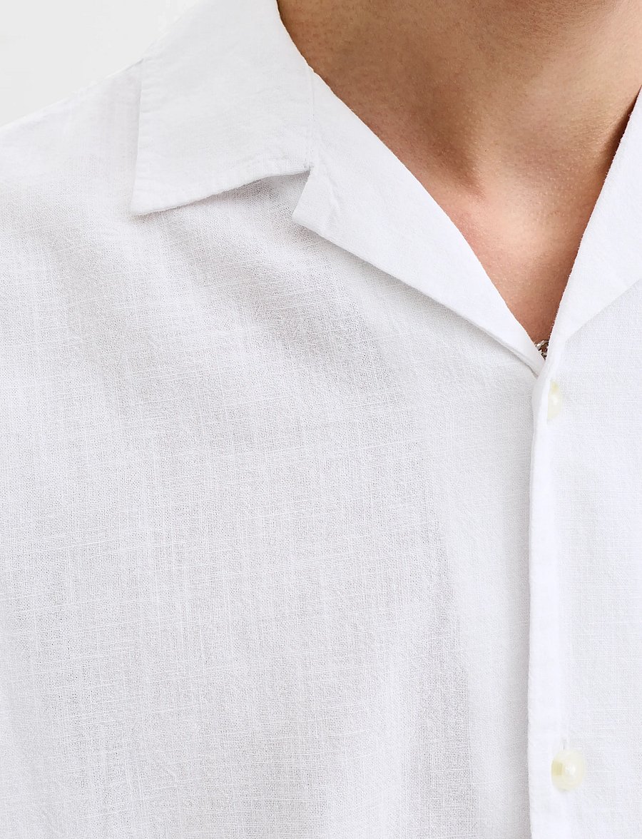 Jack & Jones - JJESUMMER LINEN BLEND RESORT SHIRT SS SN - leinenhemden - white - 4