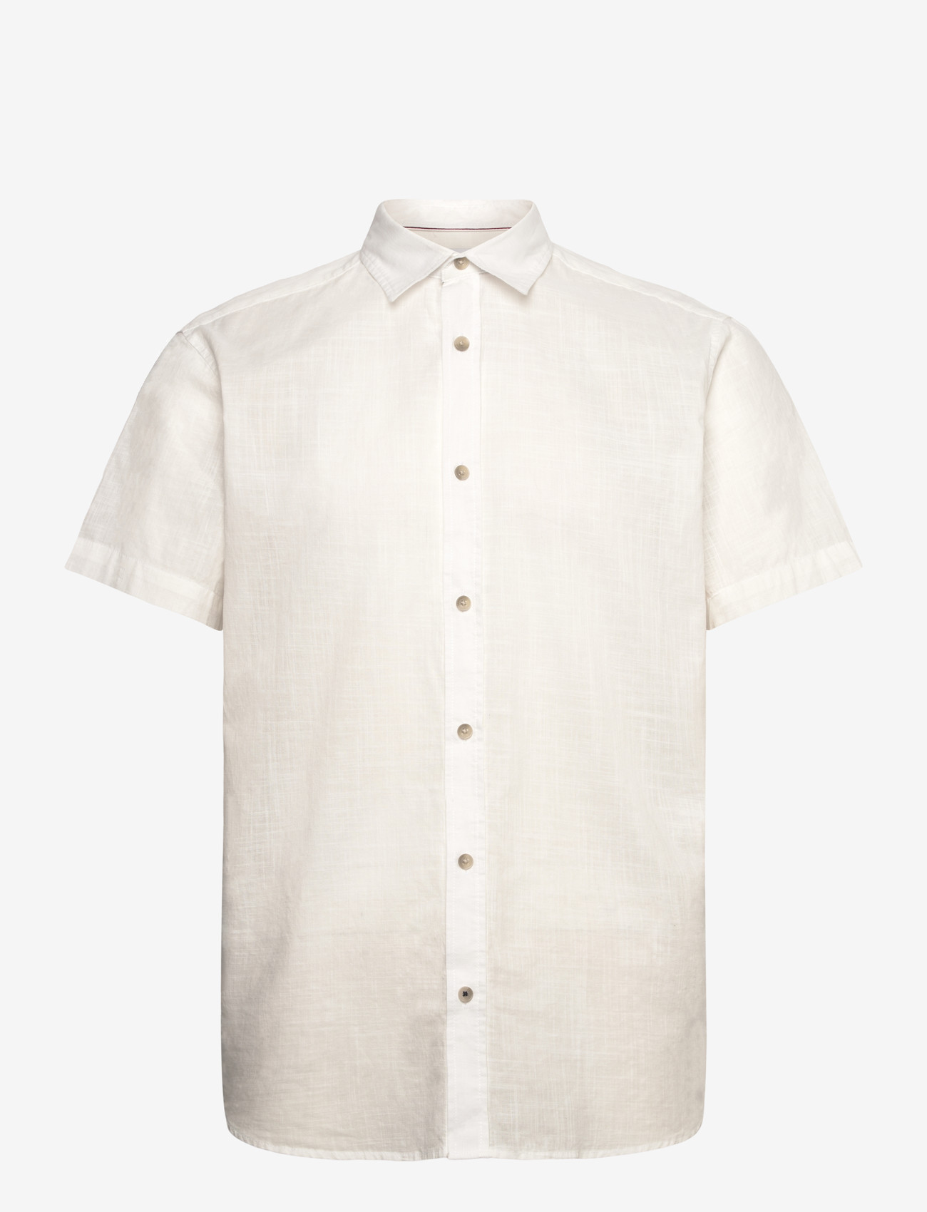 Jack & Jones - JJHENRY SLUB SHIRT SS - kortærmede skjorter - bright white - 0