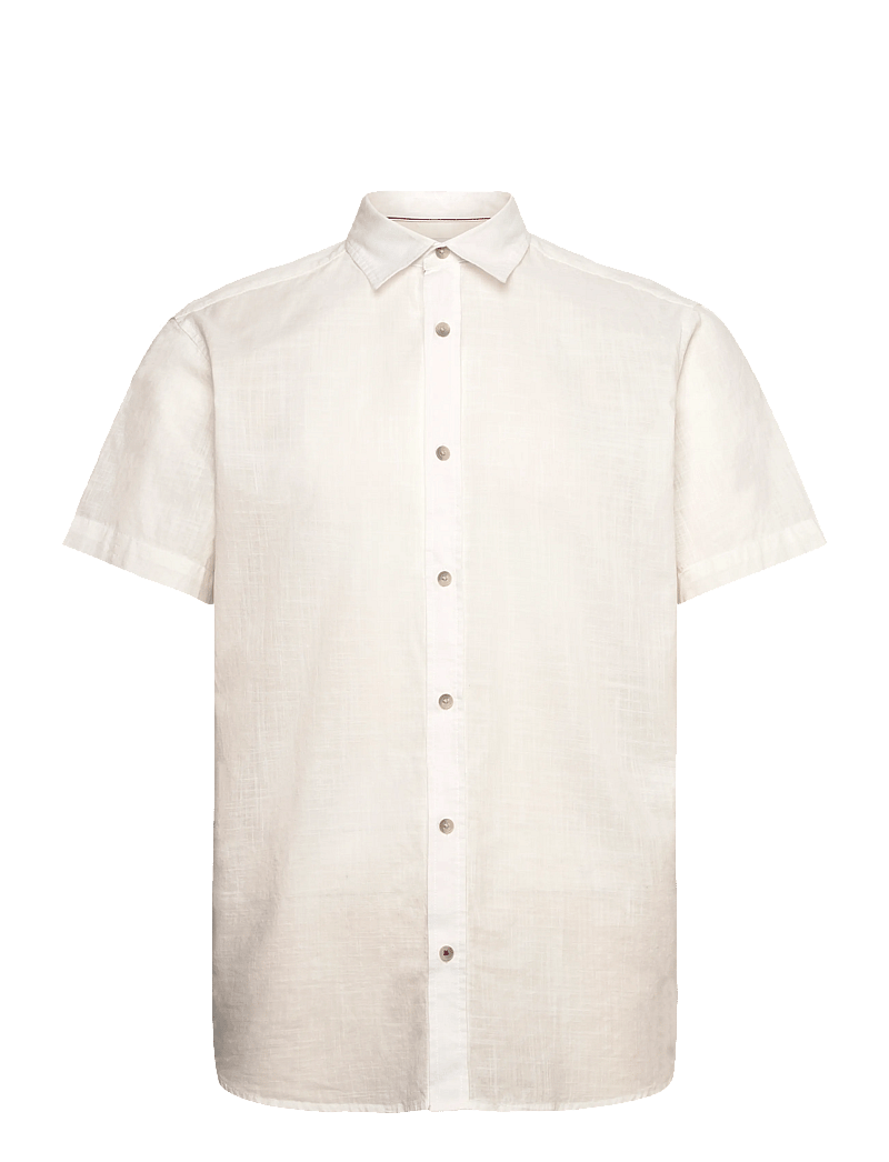 Jack & Jones - JJHENRY SLUB SHIRT SS - kortærmede skjorter - bright white - 0