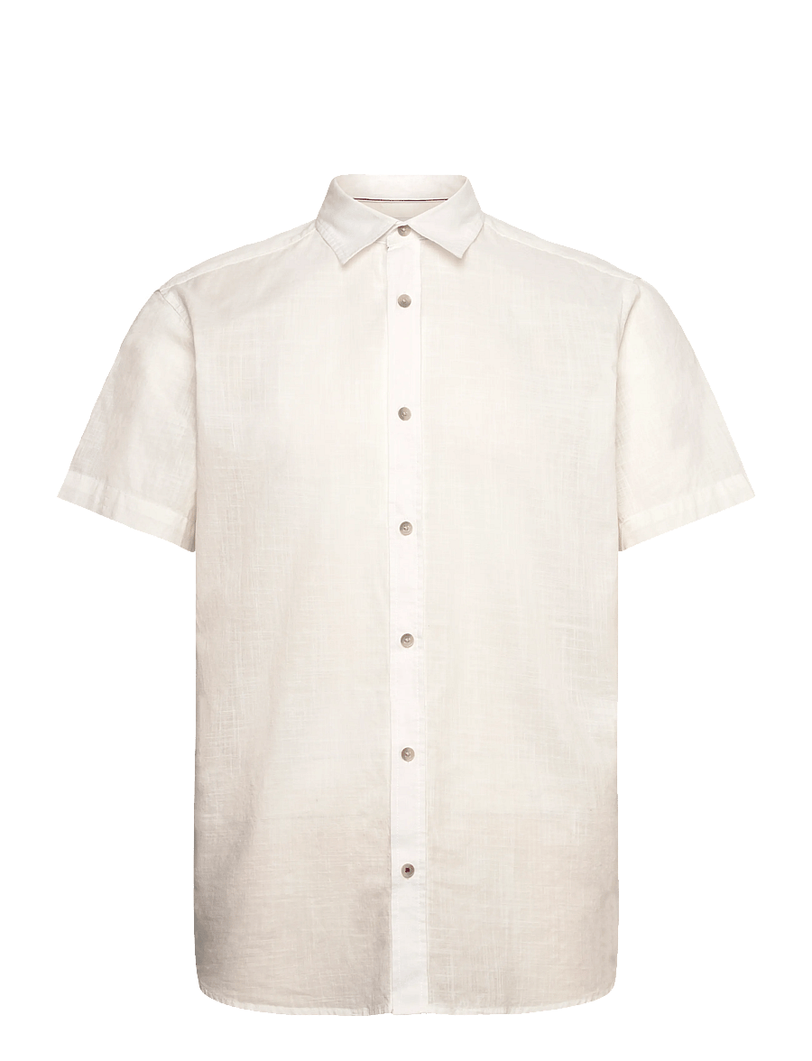 Jack & Jones - JJHENRY SLUB SHIRT SS - lühikeste varrukatega särgid - bright white - 0