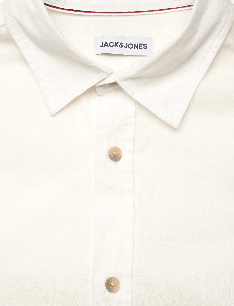 Jack & Jones - JJHENRY SLUB SHIRT SS - lühikeste varrukatega särgid - bright white - 2