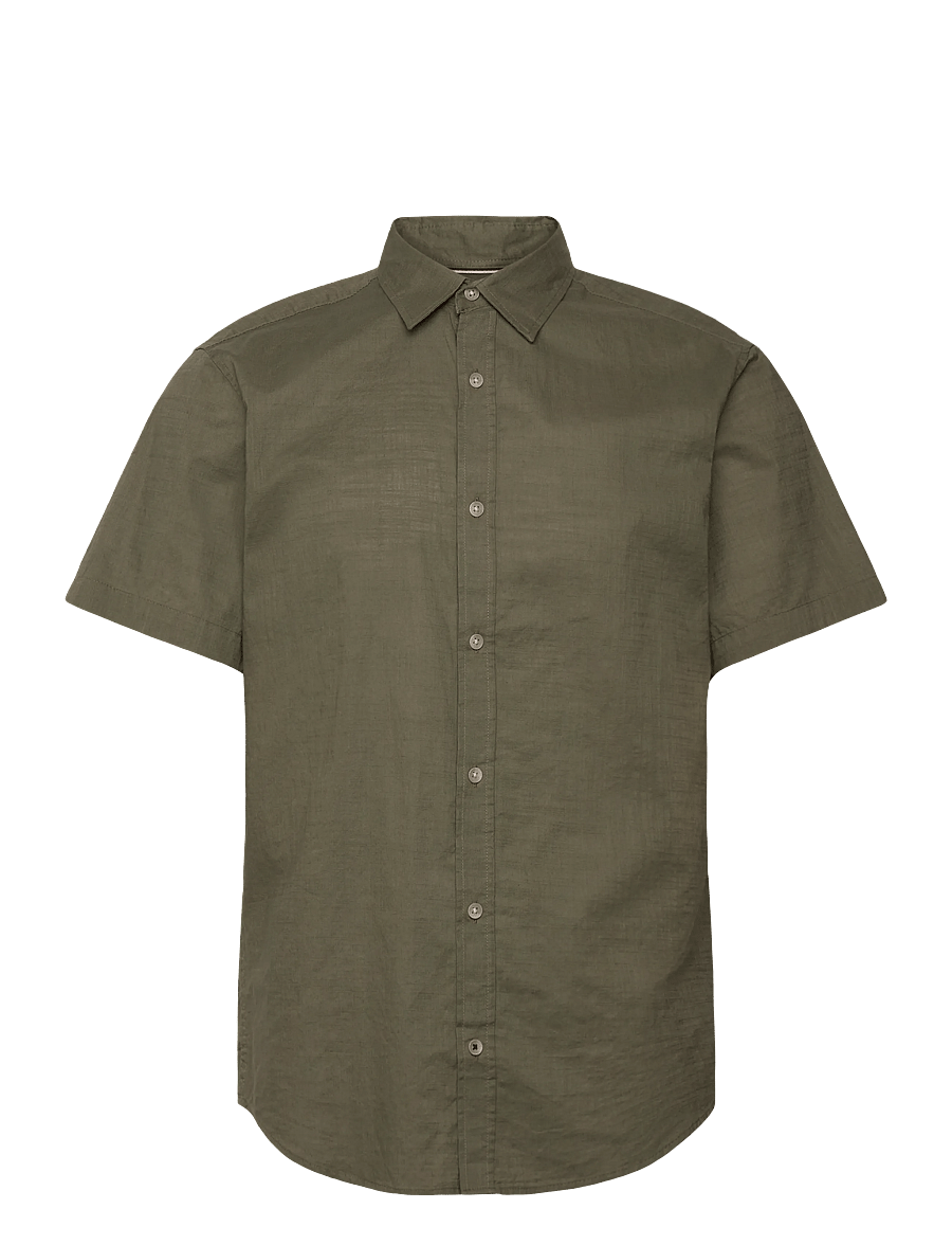 Jack & Jones - JJHENRY SLUB SHIRT SS - kurzarmhemden - dusty olive - 0