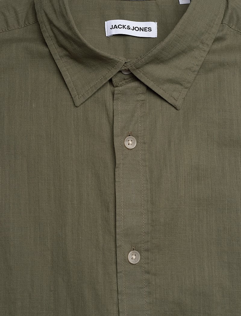 Jack & Jones - JJHENRY SLUB SHIRT SS - kortærmede skjorter - dusty olive - 2
