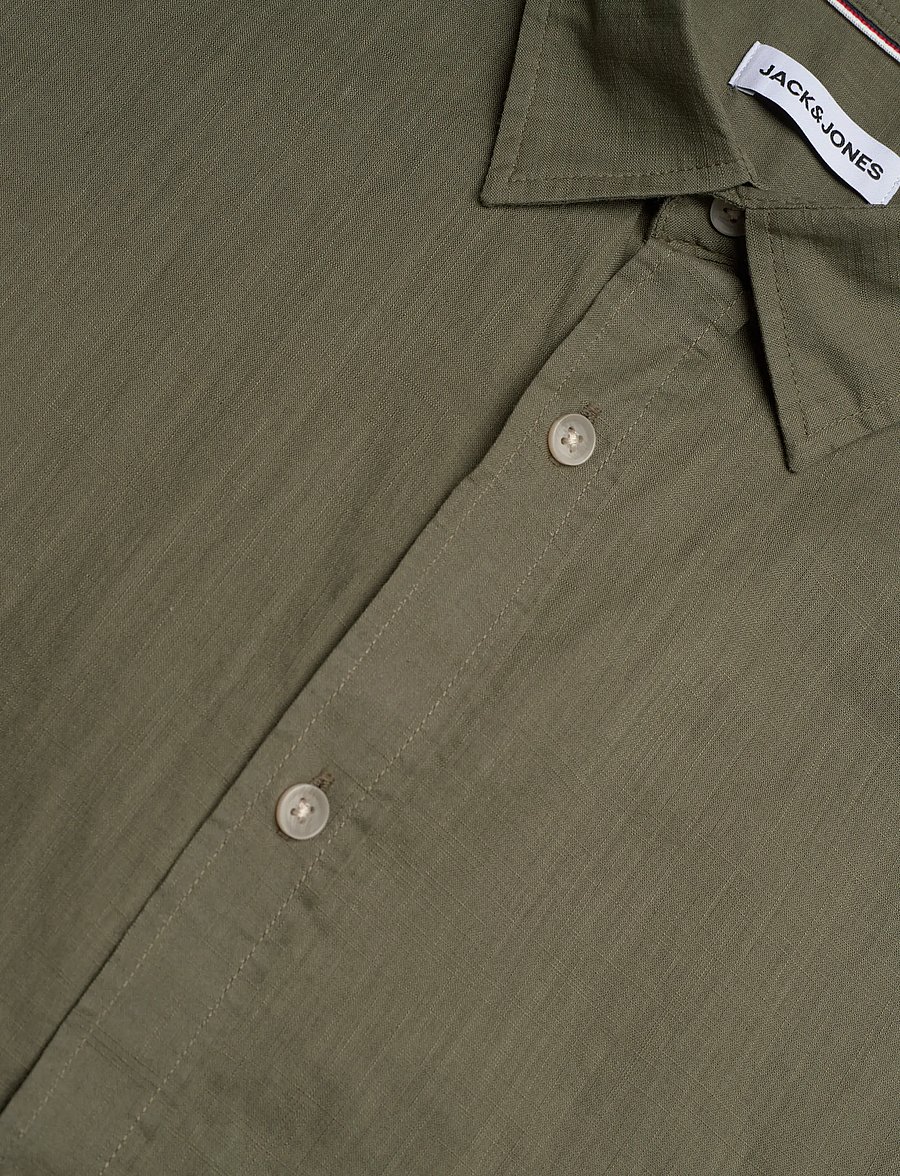 Jack & Jones - JJHENRY SLUB SHIRT SS - kurzarmhemden - dusty olive - 3