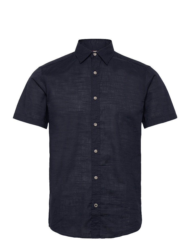 Jack & Jones - JJHENRY SLUB SHIRT SS - lühikeste varrukatega särgid - navy blazer - 0