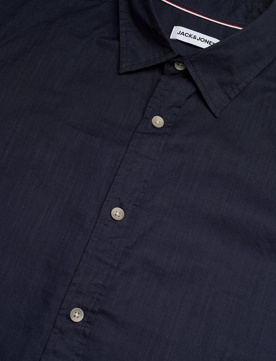 Jack & Jones - JJHENRY SLUB SHIRT SS - kurzarmhemden - navy blazer - 3