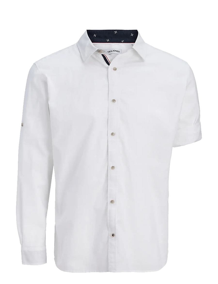 Jack & Jones - JJHENRY SLUB DETAIL SHIRT LS - casual skjortor - bright white - 1