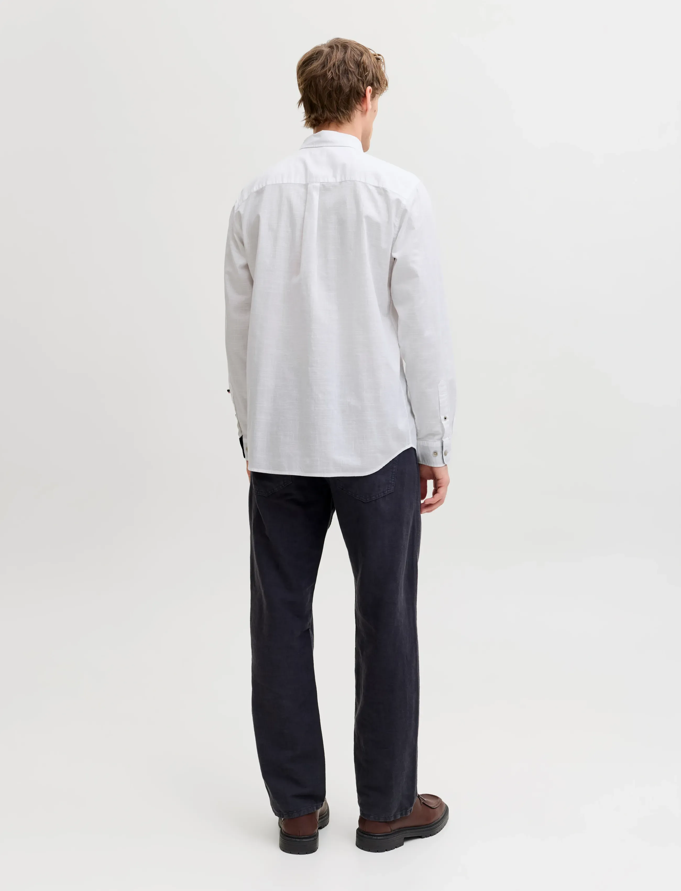 Jack & Jones - JJHENRY SLUB DETAIL SHIRT LS - casual skjortor - bright white - 3