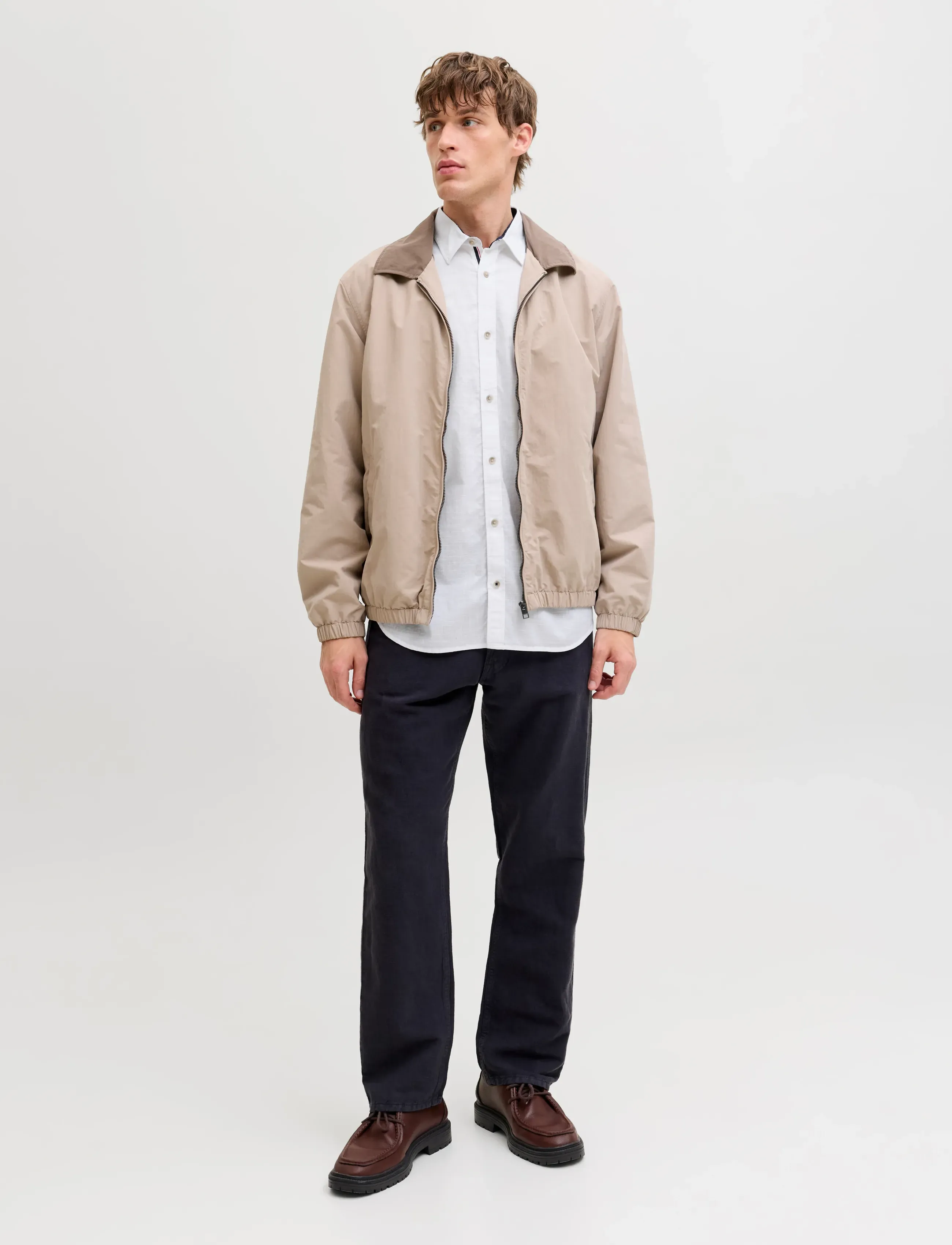 Jack & Jones - JJHENRY SLUB DETAIL SHIRT LS - casual skjortor - bright white - 4