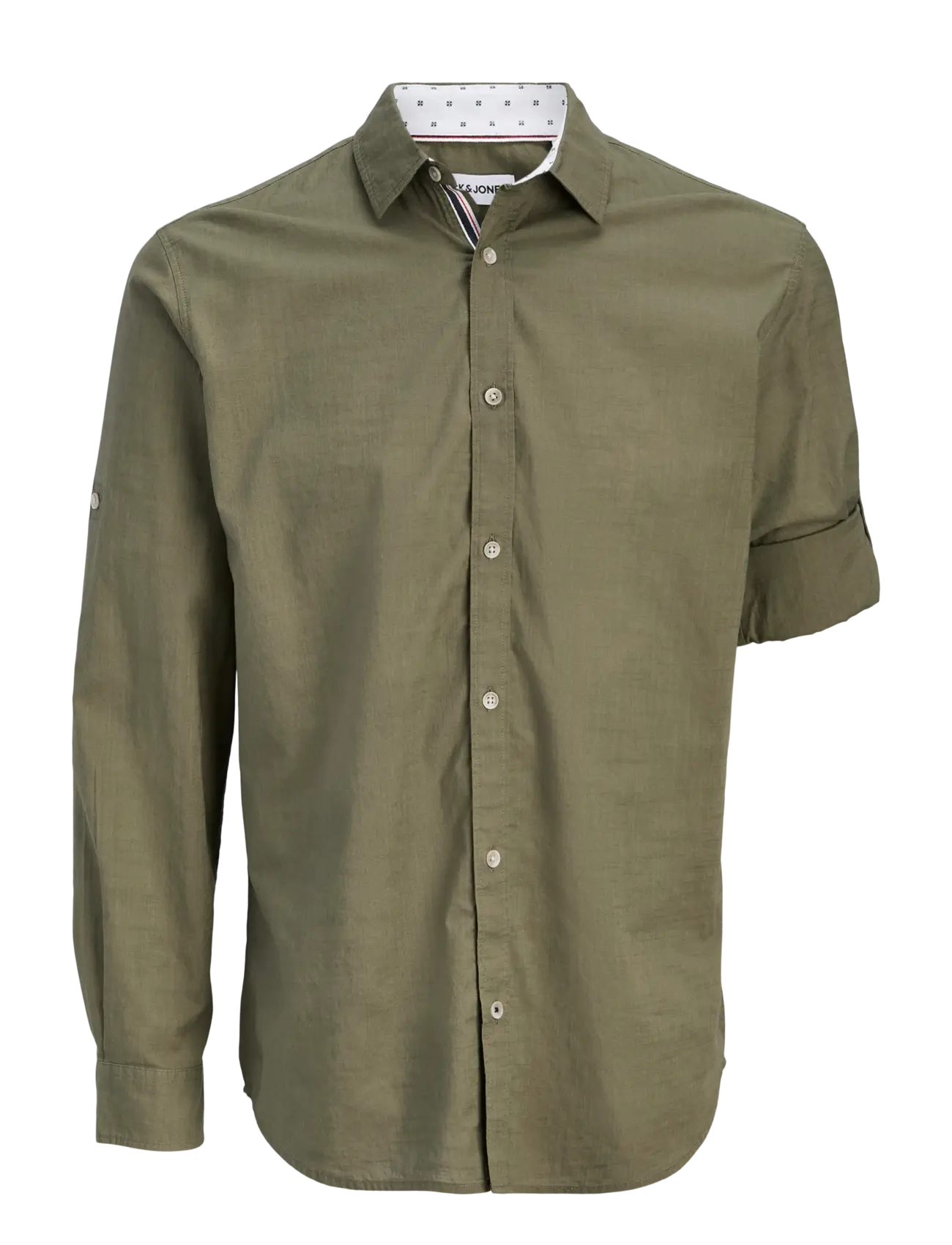 JACK & JONES Jjhenry Slub Detail Shirt Ls Khaki - M - Herren