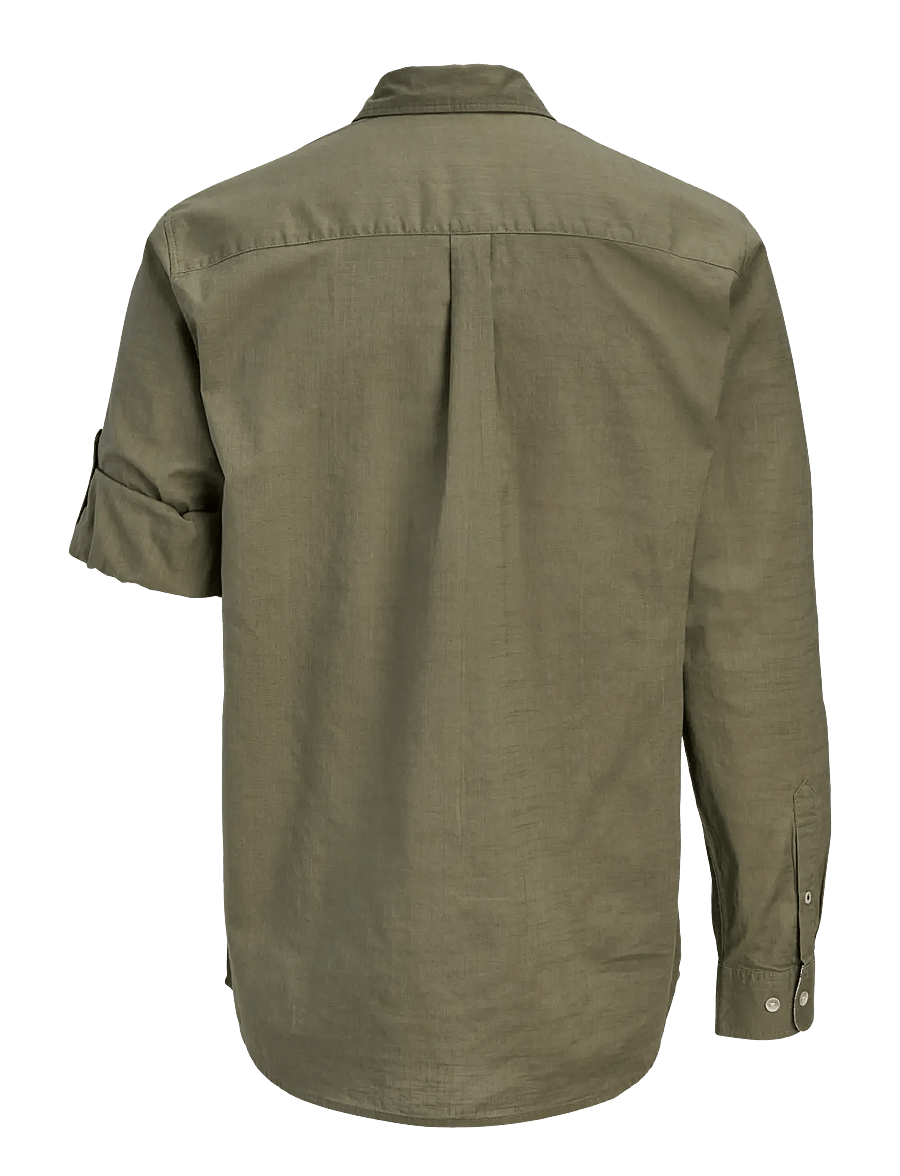 Jack & Jones - JJHENRY SLUB DETAIL SHIRT LS - casual skjorter - dusty olive - 2