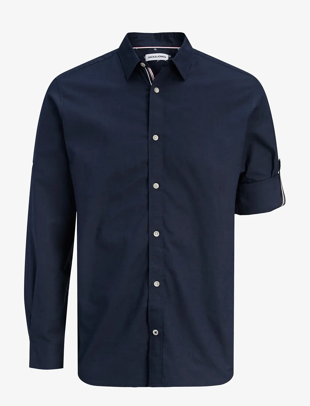 Jack & Jones - JJHENRY SLUB DETAIL SHIRT LS - casual skjorter - navy blazer - 1