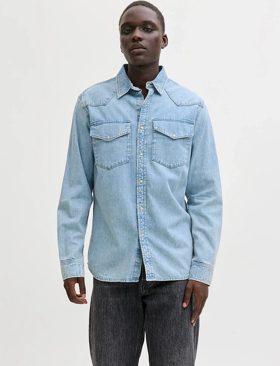 Jack & Jones - JJEWESTERN JJSHIRT AT 187 NOOS - jeanshemden - blue denim - 0