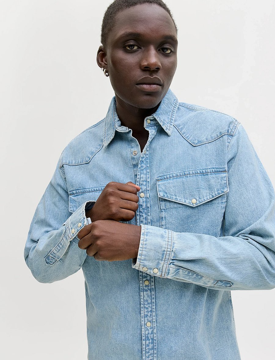 Jack & Jones - JJEWESTERN JJSHIRT AT 187 NOOS - jeanshemden - blue denim - 4