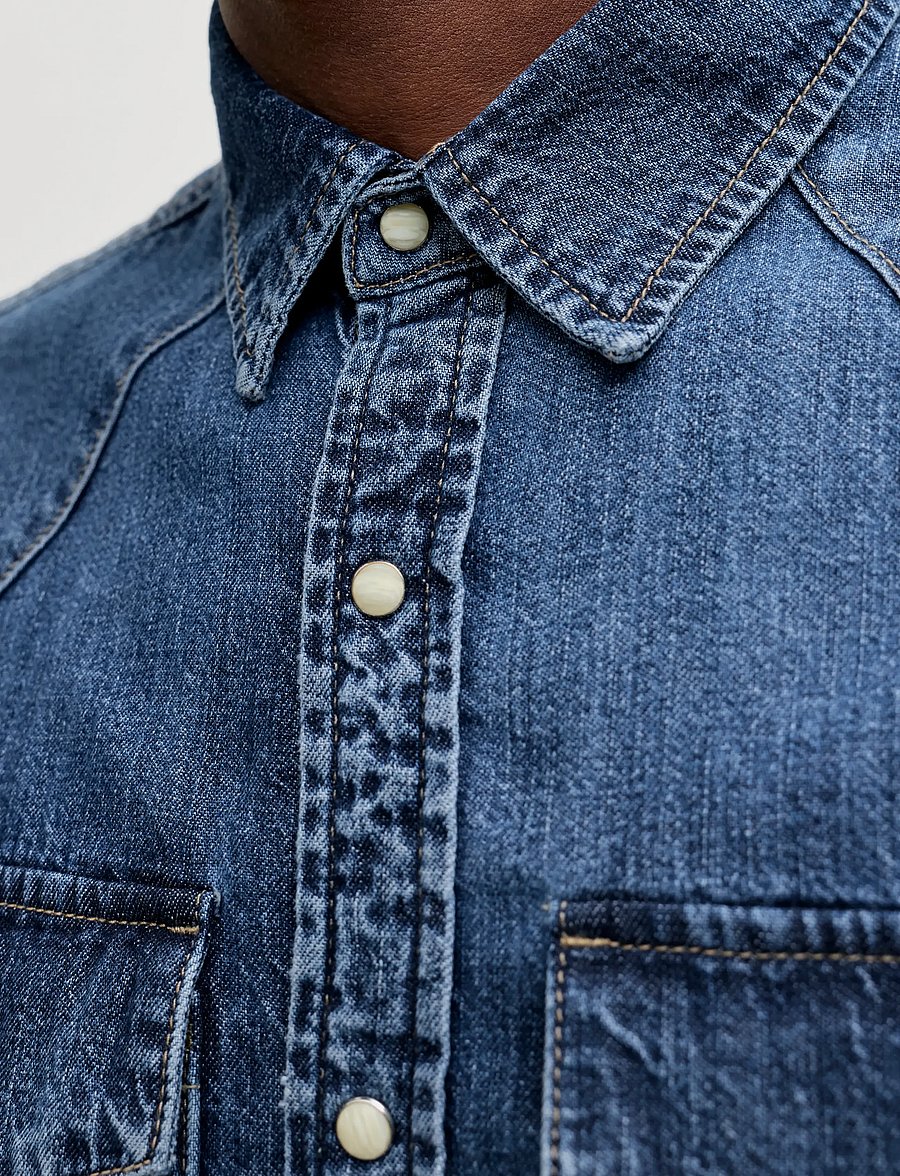 Jack & Jones - JJEWESTERN JJSHIRT AT 187 NOOS - farkkupaidat - blue denim - 4