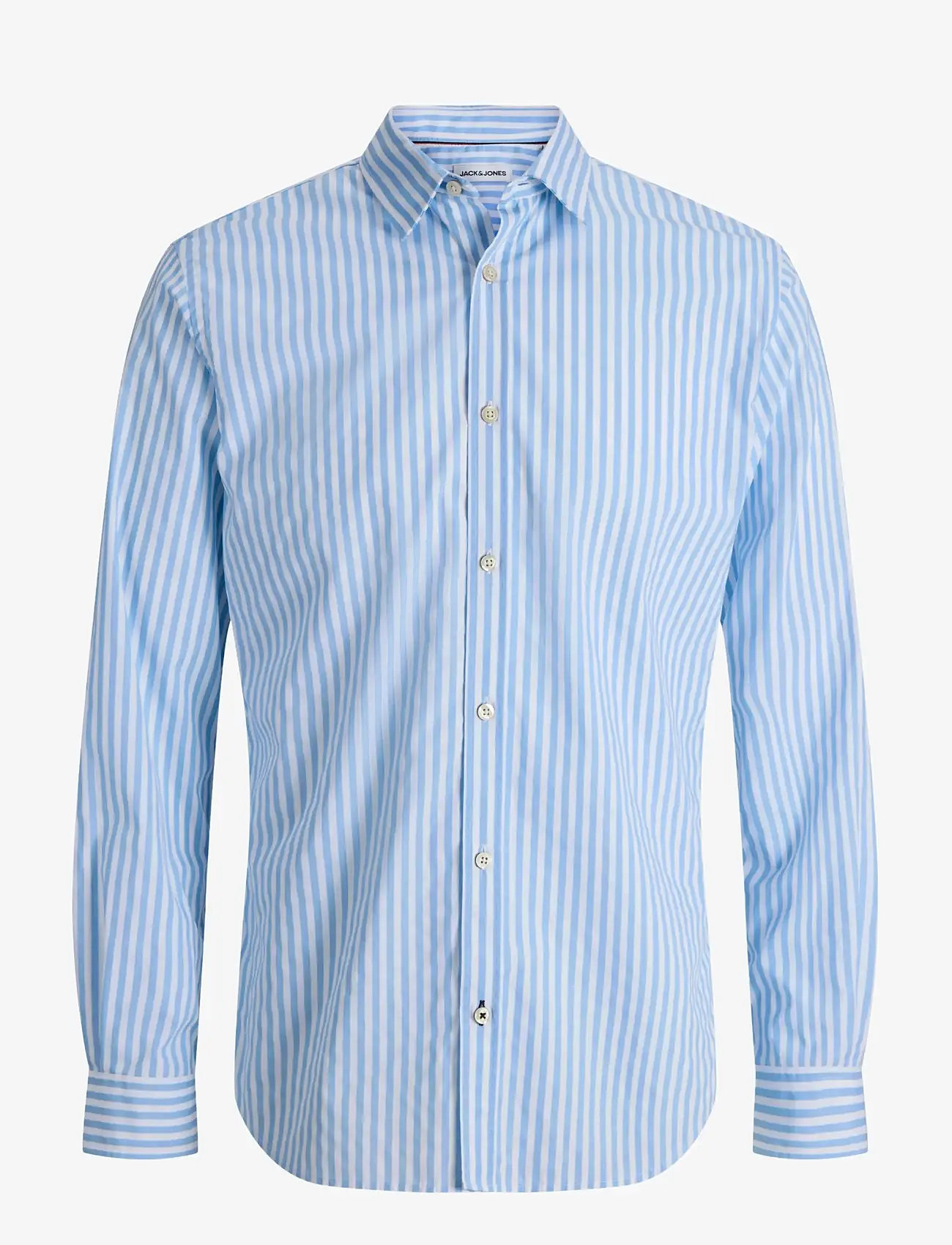 Jack & Jones - JJMATHEO DETAIL PRINT SHIRT LS - gestreifte hemden - celestial blue - 0