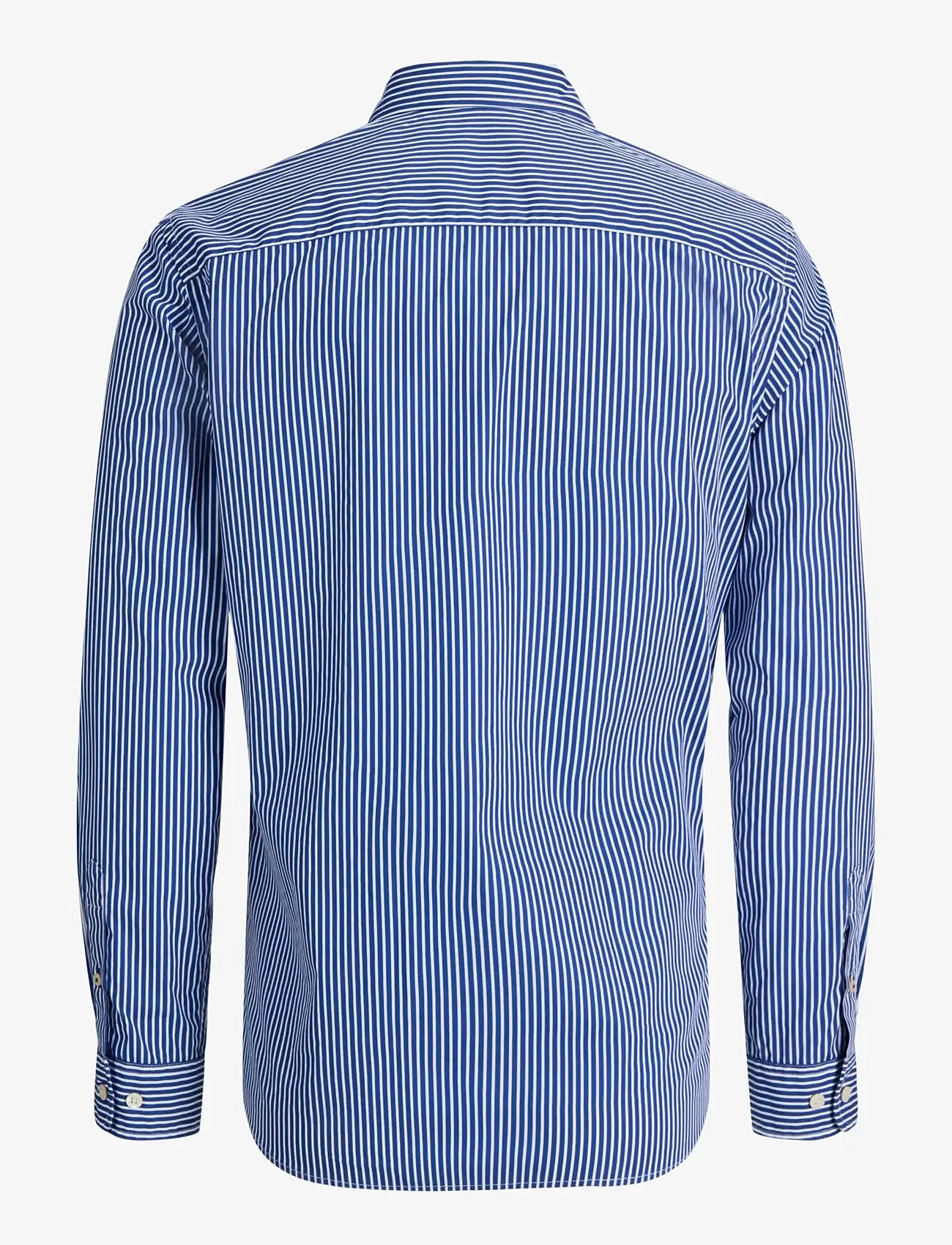 Jack & Jones - JJMATHEO DETAIL PRINT SHIRT LS - randiga skjortor - medieval blue - 1