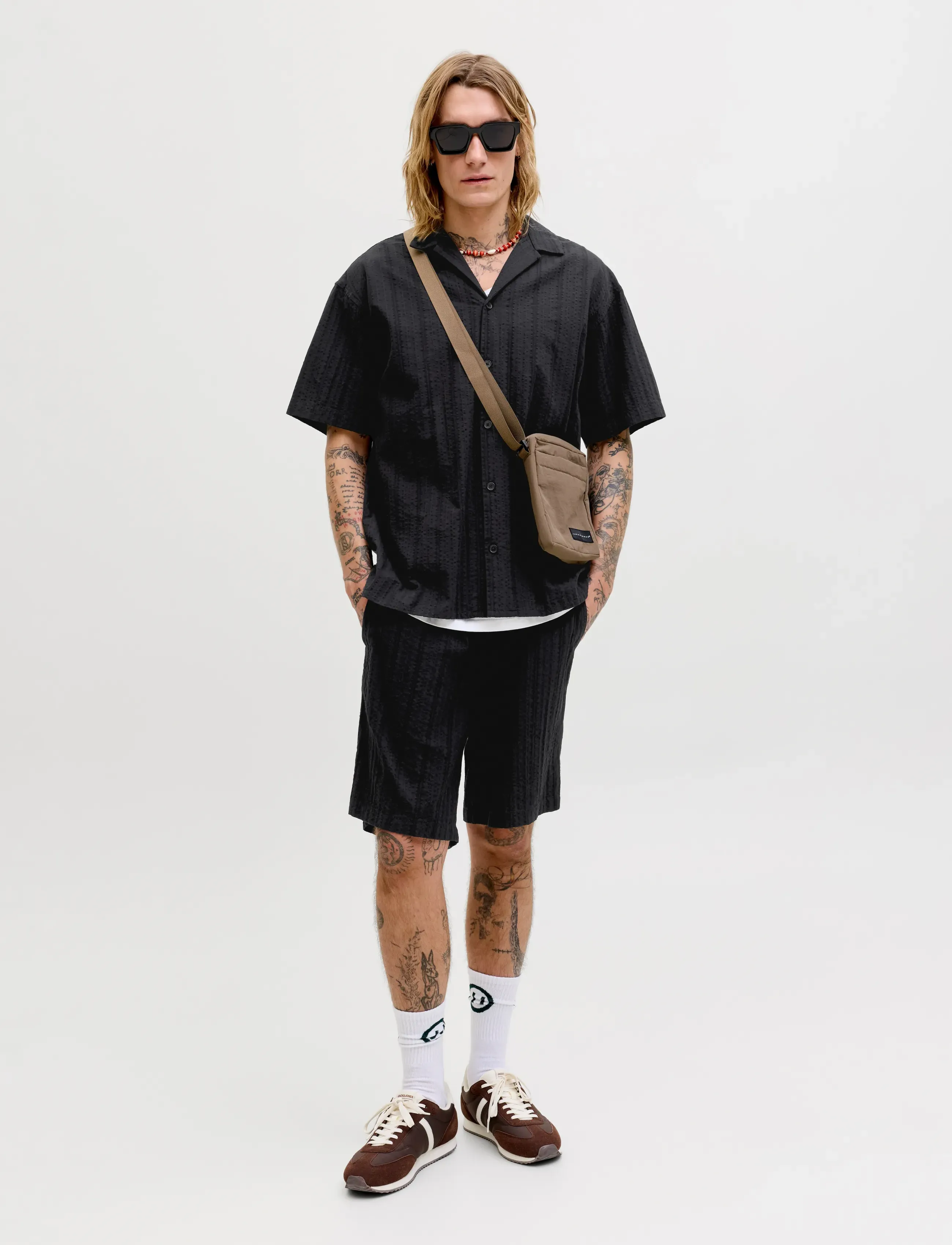 Jack & Jones - JJETYSON RESORT SHIRT SS SN - kortærmede skjorter - black - 3