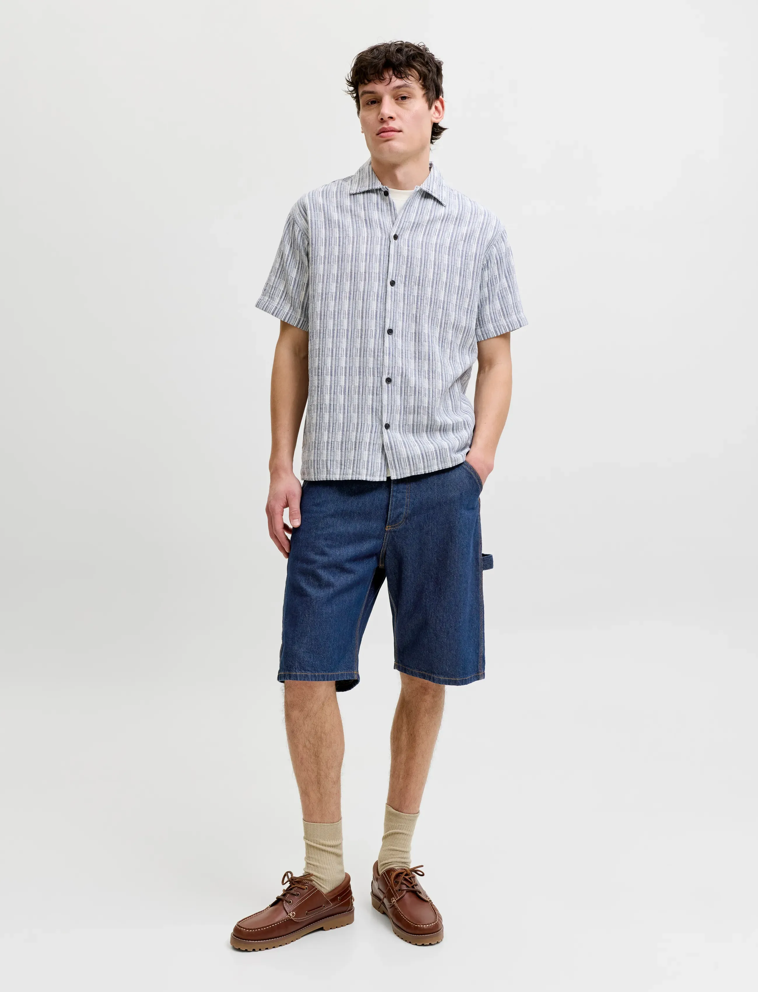 Jack & Jones - JJIALEX JJCARPENTER SHORTS NS 830 - cargo shorts - blue denim - 4